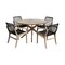Armen Living Sachi and Brighton 5 Piece Dining Set in Light Eucalyptus Wood with Charcoal Rope 840254332393 - alternate 1
